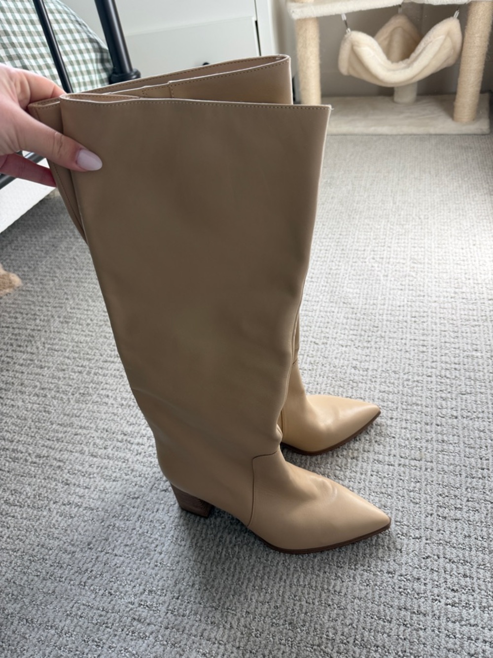 Vince Camuto Tan Over-the-Knee Pointed Toe Block Heel Boots never been worn